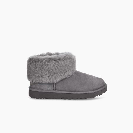 UGG Classic Mini Fluff Deep Grey Boots for Women (ZHQF45692)